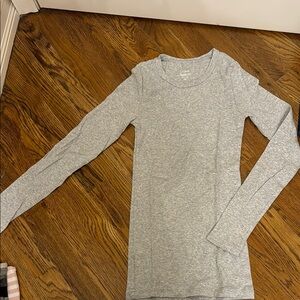 Gray Long Sleeve Top